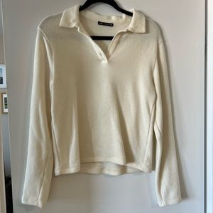 ZARA Cream Collared Pullover Sweater